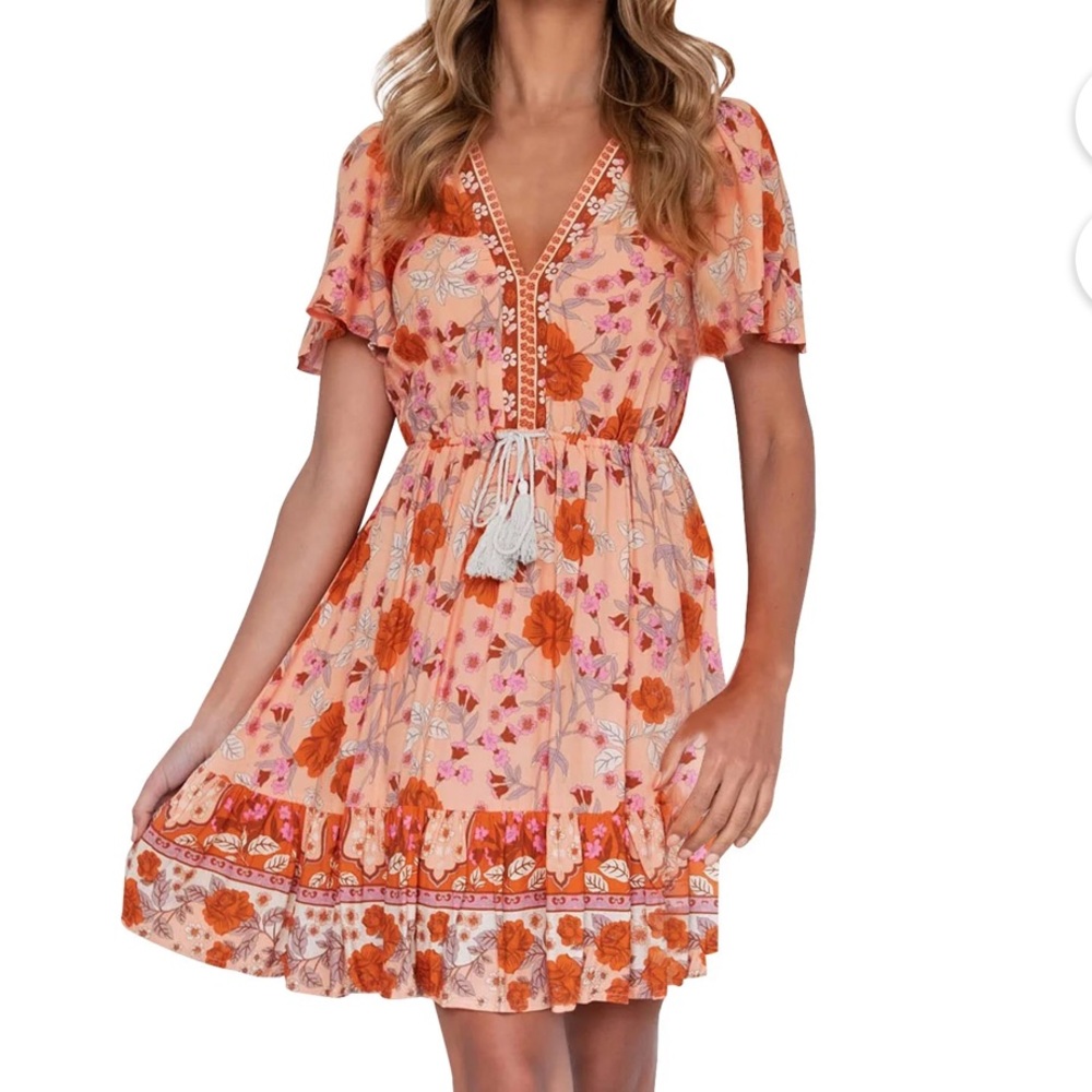 Bohemian floral dress size small - Picture 2 of 11